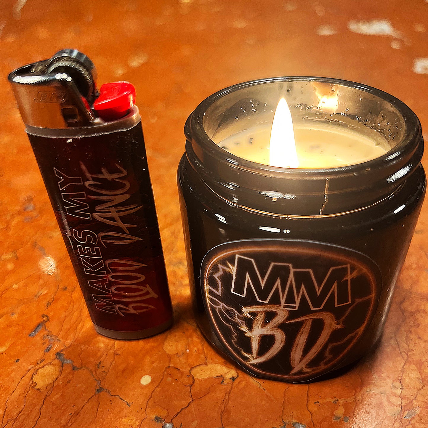 MMBD Logo Black Scented Candle + Lighter Combo