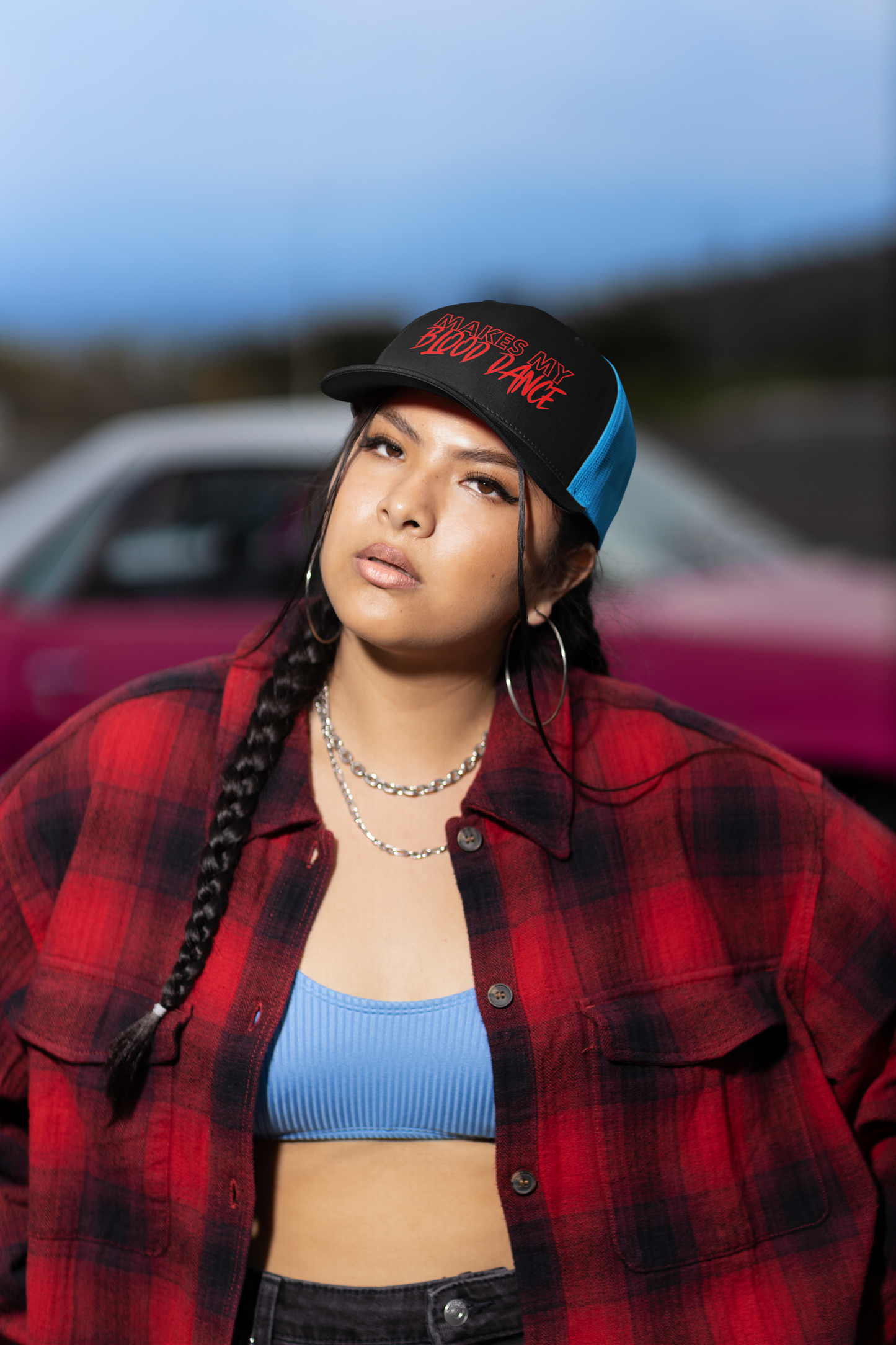 MMBD Blue Mesh & Black Cap Trucker Hat