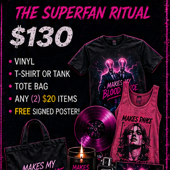 SUPERFAN RITUAL BUNDLE:  Any Shirt + One Item + Tote Bag + Poster