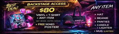 BACKSTAGE ACCESS:  Vinyl + Any Shirt + One Item