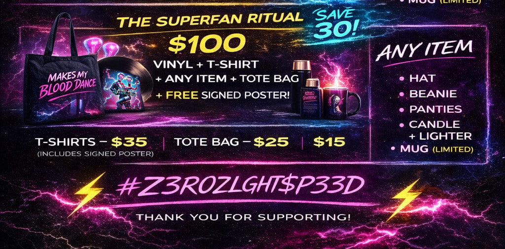 SUPERFAN RITUAL BUNDLE:  Any Shirt + One Item + Tote Bag + Poster
