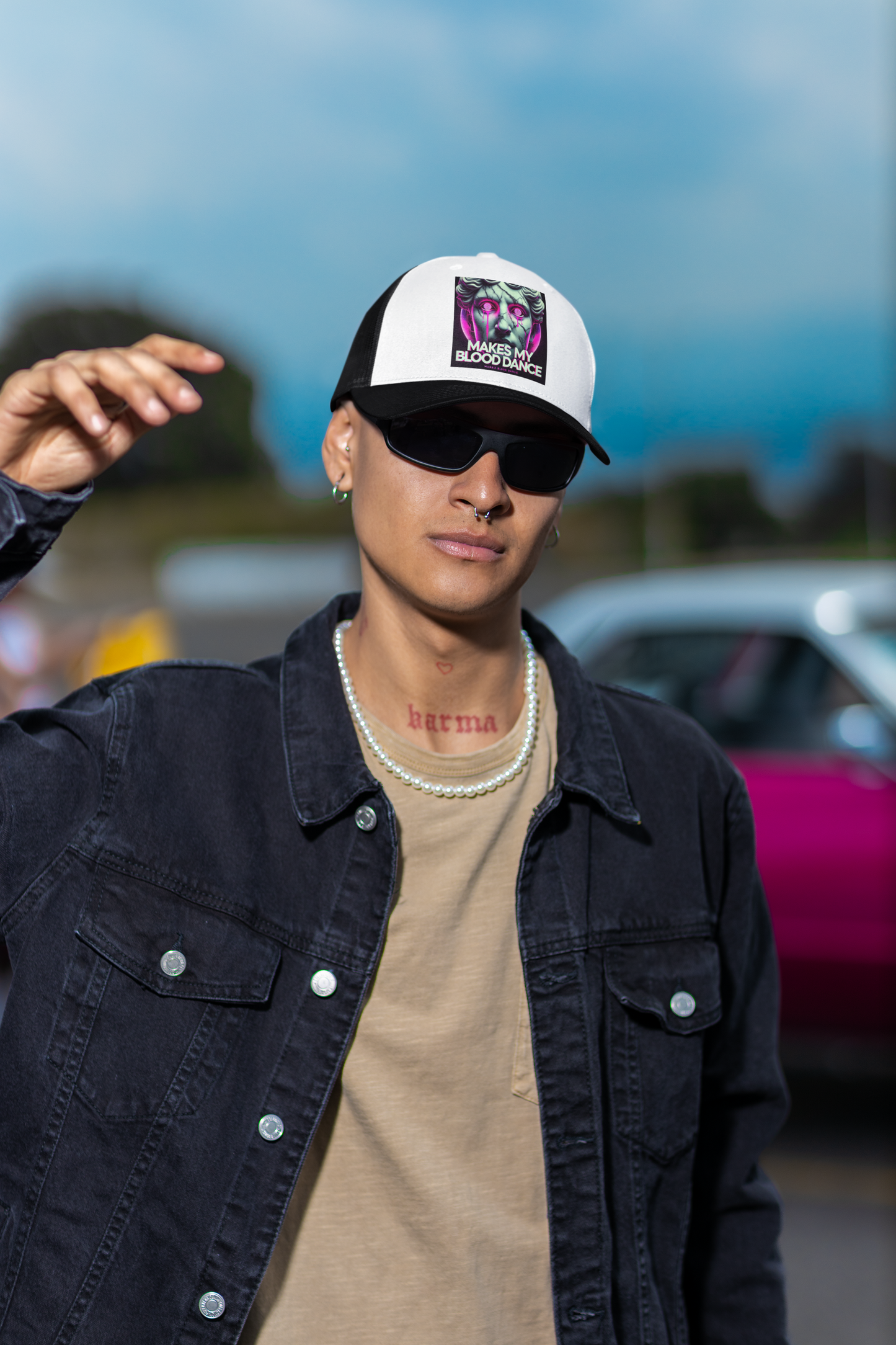 MMBD Black & White Trucker Hat