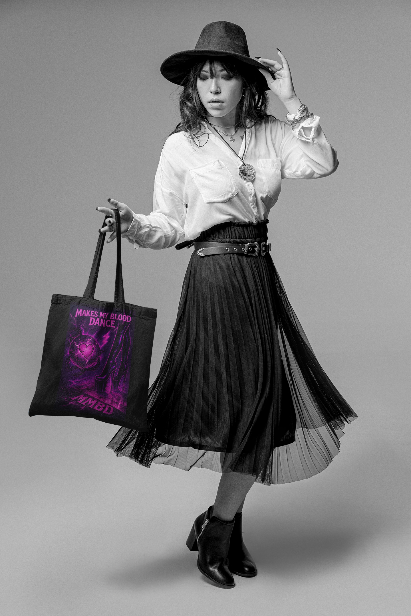 Disco Boots Black Tote Bag